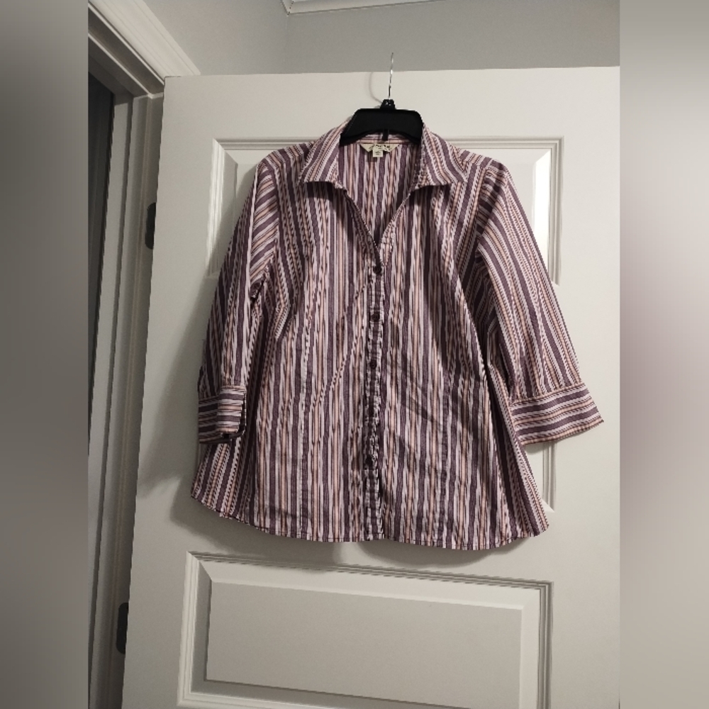 Women's Striped Button-Up Shirt